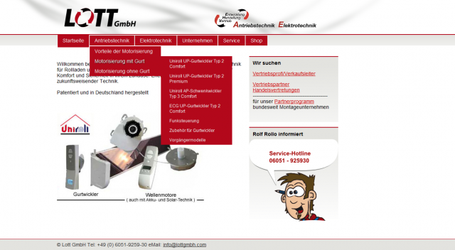 Screenshot der Lott GmbH Webseite